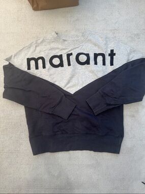 Isabel Marant Crewneck Sweatshirt in Light Gray and Black